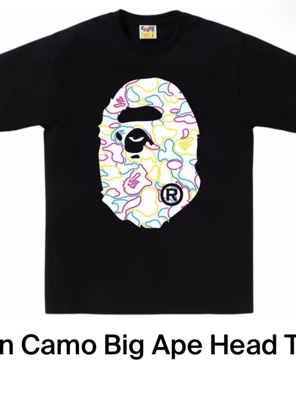 Bape neon camo black tee 2XL